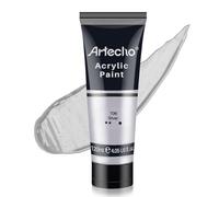 Artecho Pinturas Acrilicas 120ml Plata, Impermeable y resistente a la luz, para Lienzos, Tela, Madera, Cristal, Piedras.