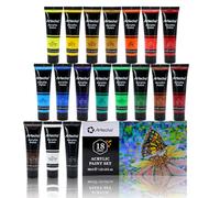Artecho Pinturas Acrilicas 18 × 36 ml, para Bellas Artes y Manualidades, Acrylic Paint Set, Impermeable y resistente a la luz para Lienzos, Tela, Madera, Cristal, Piedras