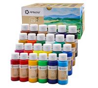 Artecho Pinturas Acrilicas 24 × 59 ml, Acrylic Paint Set, Impermeable y resistente a la luz, para Lienzos, Tela, Madera, Cristal, Piedras.