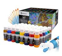 Artecho Pinturas Acrilicas 48 × 59 ml con Pincel de 10 Piezas, Acrylic Paint Set, no Tóxico, Impermeable y Resistente a la luz, para Lienzos, Tela, Madera, Cristal, Piedras.