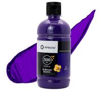 Artecho Pinturas Acrilicas 500ml Morado, Impermeable y resistente a la luz, para Lienzos, Tela, Madera, Cristal, Piedras.