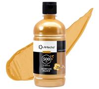 Artecho Pinturas Acrilicas 500ml Oro, Impermeable y resistente a la luz, para Lienzos, Tela, Madera, Cristal, Piedras.