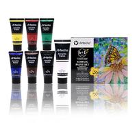 Artecho Pinturas Acrilicas 6x60ml & 1x120ml, Acrylic Paint Set, Impermeable y resistente a la luz, para Lienzos, Tela, Madera, Cristal, Piedras.