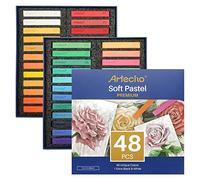 Artecho Tiza Pastel 48 Piezas, Soft Pastel 46 Colores, Incluidos 4 Colores Fluorescentes, Blanco y Negro Extra Gratis, Ideal para Principiantes y Artistas.