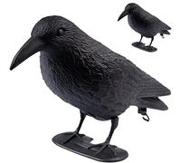 ARTECSIS Ahuyentador Aves - Cuervo Negro Espantapájaros de Plástico Efectivo para ahuyentar naturalmente Pájaros y Palomas de su Huerto, Jardín o Solar - 2 Unidades de 38 CM