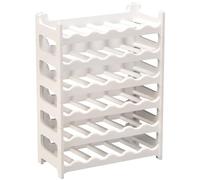 ARTECSIS Botellero Modulable de Plástico para Vino, Estantería para 36 Botellas Expandible, Color Blanco