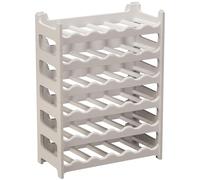 ARTECSIS Botellero Modulable de Plástico para Vino, Estantería para 36 Botellas Expandible, Color Gris Granito