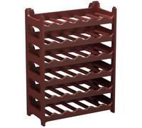 ARTECSIS Botellero Modulable de Plástico para Vino, Estantería para 36 Botellas Expandible, Color Marrón