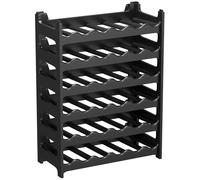 ARTECSIS Botellero Modulable de Plástico para Vino, Estantería para 36 Botellas Expandible, Color Negro
