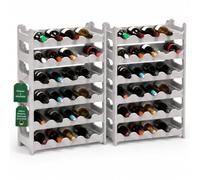 ARTECSIS® - Botellero Modular expandible de plástico para 72 Botellas, Color Gris y Blanco