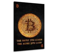 Artedinoi Lienzo cuadro moderno Bitcoin decoración de pared Tamaño 90x60x2cm