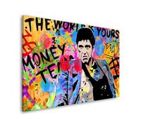 Artedinoi Lienzo cuadro moderno Montana Gangster Pop Art decoración de pared Scar Tamaño 120x80x2cm