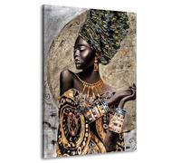 Artedinoi Lienzo cuadro moderno Mujer africana African Beauty decoración de pared Tamaño 120x80x2cm