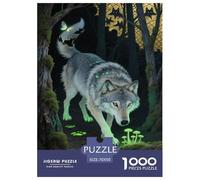 Artee con Lobos Aullando para Adultos 1000 Piezas Animal Puzzle Juegos Educativos Decoración Cumpleaños Juego De Rompecabezas Relajación Y Sabiduría 70x50cm/1000pcs