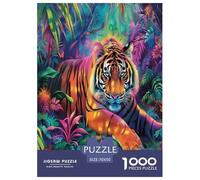 Artee de Poder del Tigre 1000 Piezas Animal Puzzles para Adultos Juego De Rompecabezas Decoración Educational Game Cumpleaños Relajación Y Sabiduría 70x50cm/1000pcs