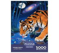 Artee de Poder del Tigre Puzzle 1000 Piezas Animal Adultos Educational Game Cumpleaños Juego De Rompecabezas Decoración Relajación Y Sabiduría 70x50cm/1000pcs