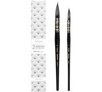 ARTEGRIA Watercolor Brush Set, Sizes 2 and 6, Round Quill Mop Brushes with Fine Tips, Soft Synthetic Squirrel Bristles, Short Handles