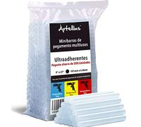 Artellius 200 Piezas Varillas de Cola Termofusible para Pistolas de Pegamento Caliente - Ø 7 x 100mm Barras de Pegamento - Barras Silicona Caliente 7mm - Palos de Pegamento Transparente