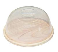 Artema - Quesera redonda con tapa de metacrilato y base de madera 17,6 x 8,3 cm. Recipiente para conservar queso o embutidos