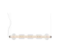 Artemide Lámpara colgante horizontal Alambicco. control por app 5 tulipas de cristal