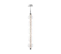 Artemide Lámpara colgante vertical Alambicco. control por app 5 tulipas de cristal
