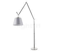 Artemide Tolomeo Mega Terra, marco aluminio/pantalla satén - ø36 cm - botón