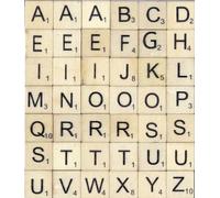 Artemio 11060303 - Set de 42 Alfabeto Scrabble, Madera, Beige, 12,5 x 1 x 18,5 cm