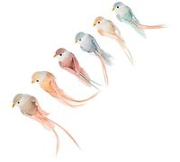 Artemio 13001064 Set de 6 pájaros de decoración, Colores Pastel, 10 cm, 6
