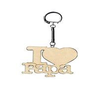 Artemio 14001715 - Llavero de Madera, diseño con Texto I Love papapapa, Multicolor, 6,5 x 0,5 x 11,5 cm