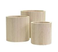 Artemio 14001928 - Jarrón Redondo para Decorar (Madera, 13 x 13 x 13 cm), Color Beige