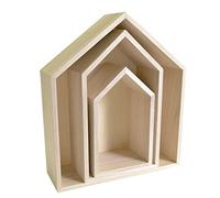 Artemio 14001999 - Juego de 3 estantes para decoración de casa, Madera, Color Beige, 30 x 10 x 34,5 cm