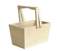 Artemio 14002103 - Cesta Decorativa de Madera, Color Beige, 16 x 17 x 10 cm