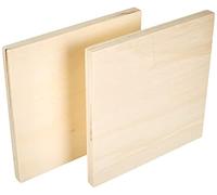 Artemio 14002351 - Juego de 2 Placas cuadradas, Madera, Beige, 15 x 1,2 x 15 cm