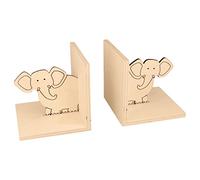Artemio 14003581 2 sujetalibros de madera, elefante