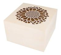 Artemio - Caja de madera (10 x 16 x 16 x 16 cm), diseño de girasol