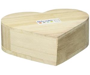 Artemio Caja de Madera de corazón con Tapa giratoria