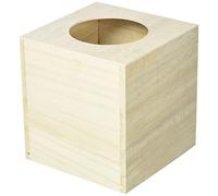 Artémio Caja dispensadora de pañuelos (Madera, 14 x 13 x 13 cm), Color Beige