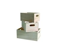 Artemio - Cajas escalares de madera de 3 piezas, beige