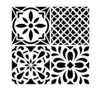 Artemio diamante cemento florido plantilla Home Déco, plástico, multicolor, 30 x 30 cm