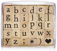 Artemio Juego de Sellos del Alfabeto minúsculas-1 cm, Madera, Beige, 1 cm x 1cm