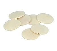 Artemio Pearls Wood Flat 40Mm Decoración/Glitters/Accesorios, Multicolor, 10 perles de 40 mm
