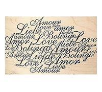 Artemio Sello de Madera K Love Text, Caucho, Beige