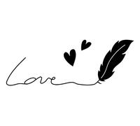 Artemio - Tipo C Texto Love con Pluma de Madera Sello