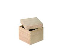 Artemio VIBB19 - Caja Cubo para decoración, Madera, Beige, 12 x 12 x 12 cm