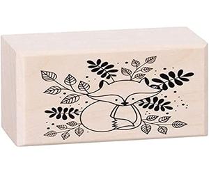 Artemio zorro hoja sello, madera, negro, 3,47 x 2,5 x 4,7 cm