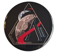 Artemis 2 Mission Moon Landing Button Pinback - Botón grande de 2.25 pulgadas de diámetro, lanzamiento de cohete espacial