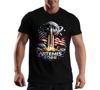 Artemis 2026 USA Moon Landing Space Exploration Rocket Astronaut Future NASA Patriotic Camiseta De Hombre Negra Size 3XL