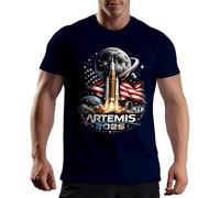 Artemis 2026 USA Moon Landing Space Exploration Rocket Astronaut Future NASA Patriotic Camiseta De Hombre Azul Marino Size XL