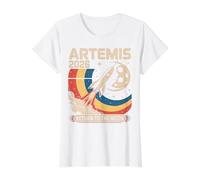 Artemis II Lanzamiento de Regreso a la Luna 2026 Camiseta gráfica económica, Mujer, Blanco, XL