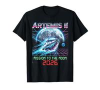 Artemis II Mission to The Moon 2026 Espacio Lunar Retro Pop Camiseta
